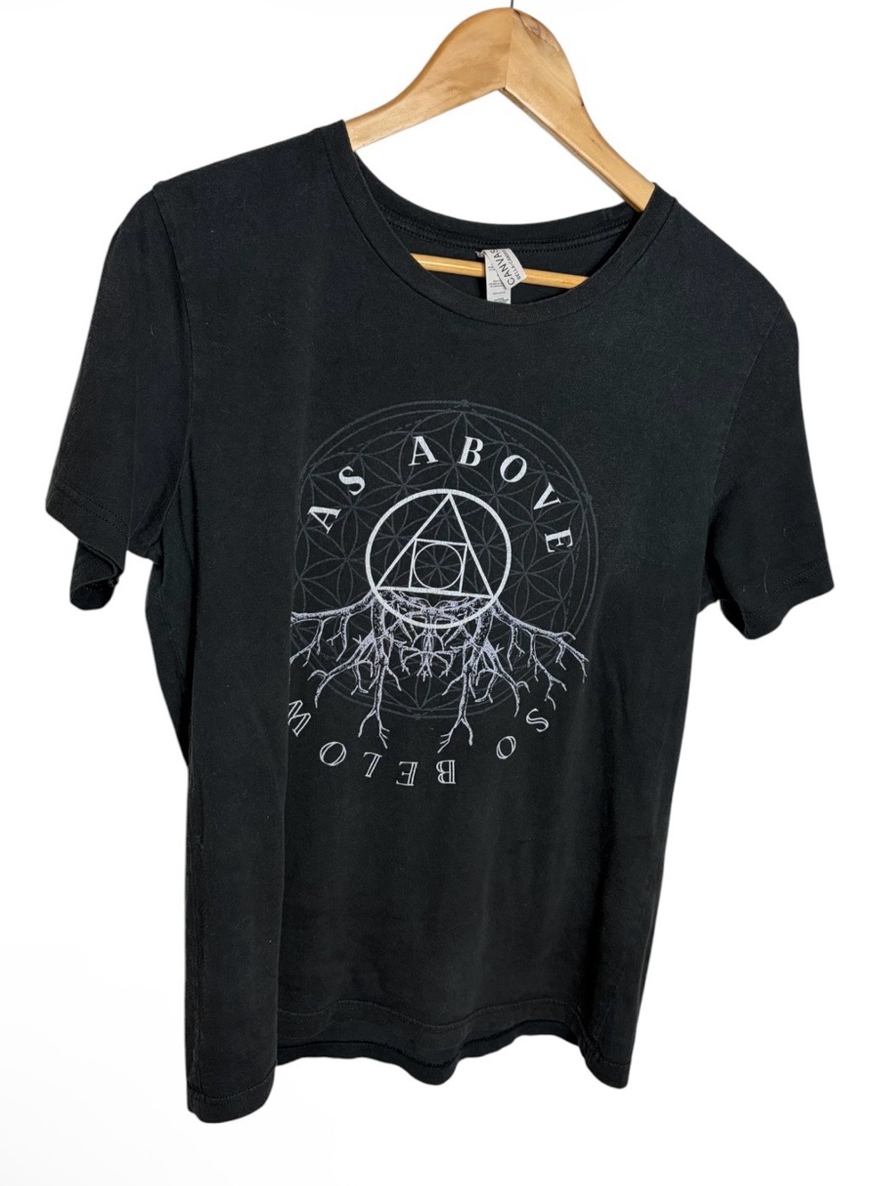 As above So below  sacred geometry black graphic T shirt size M